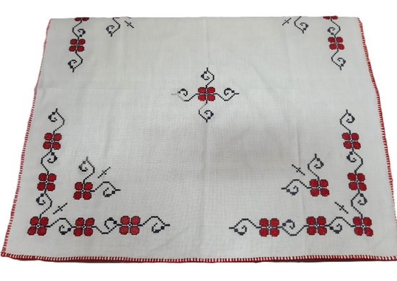 Image 1 of Vintage Hand Embroidered Tablecloth 74 x 70 cm