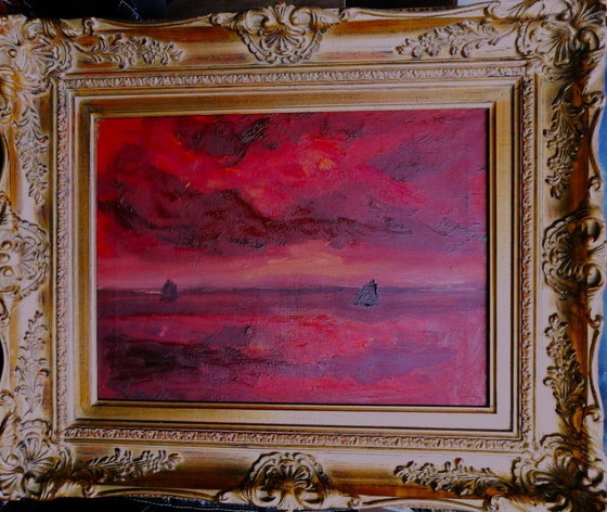 Image 1 of Atardecer en el mar c permeke