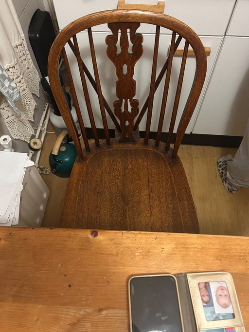 4 Windsor Esszimmerstühle aus den 1950er Jahren