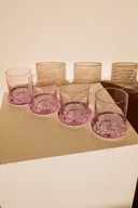 Bicchieri vintage lilla italiani, set da 4