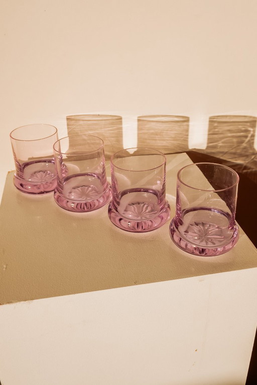Vintage Italian lilac glasses, set of 4