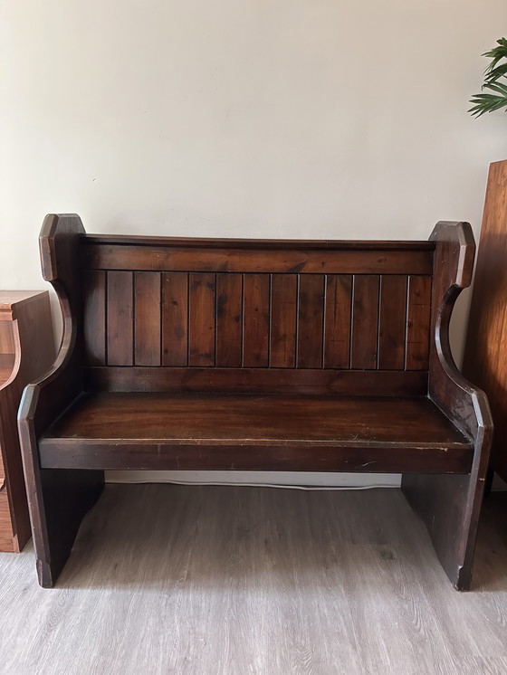 Image 1 of banco de monasterio de madera oscura