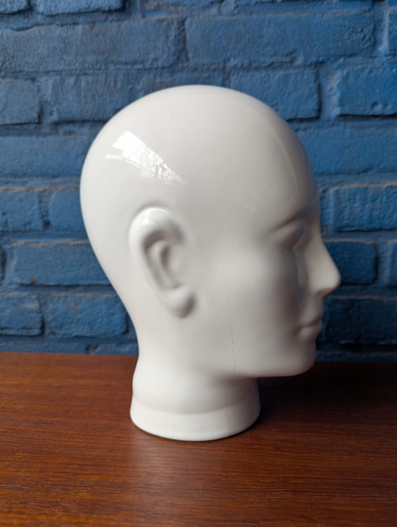 Image 1 of Testa di manichino vintage bianca - Ceramica