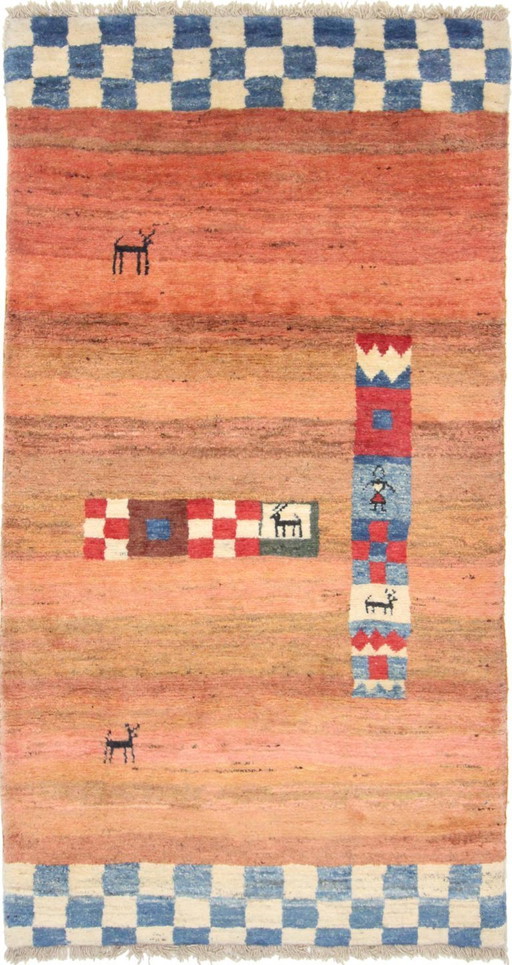 Original Perserteppich Gabbeh Ghashghai Orientteppich 204 cm x 108 cm Alt Natur