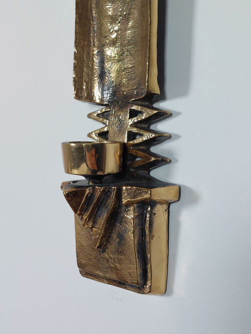 Vintage mid century brutalist wall candle holder 