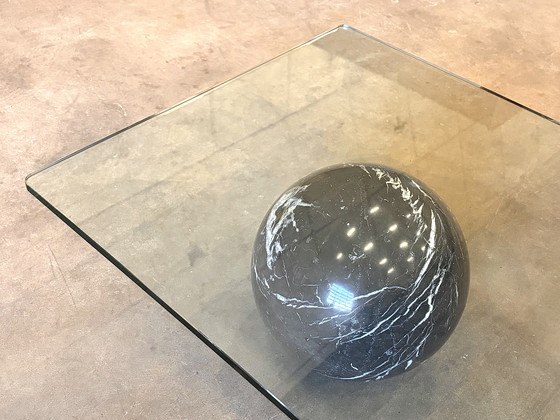 Image 1 of Giorgio Cattelan curved glass and marble coffee table 