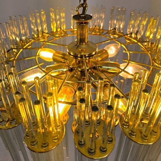 Image 1 of Lampadario Sciolari per Lightolier con bacchette in vetro anni '60