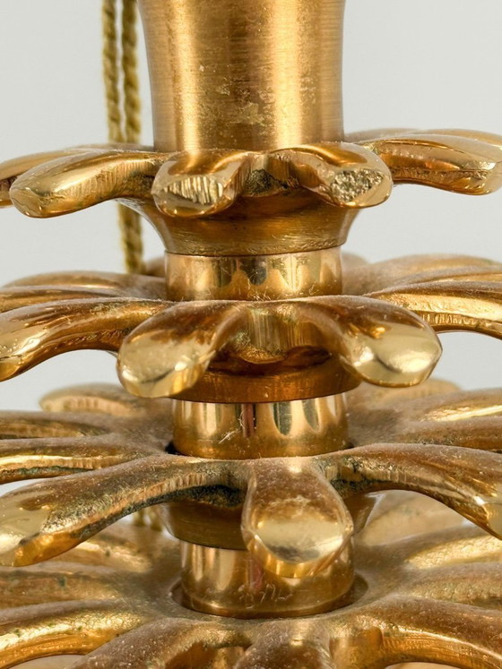 Image 1 of Set of 2 table lamps by Maison Charles, Hollywood Regency, pine cone/pine, France, 1970s