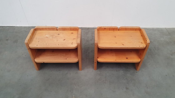 Brutalist Vintage Massief Grenen Kastjes Jaren 70 Deens – Nachtkastjes, Wood (photo 8 of 14)