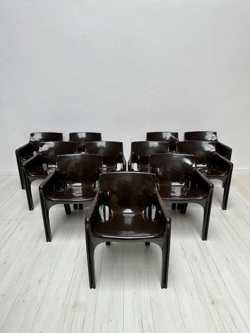 1970er Vintage Brauner Gaudi Sessel von Vico Magistretti für Artemide