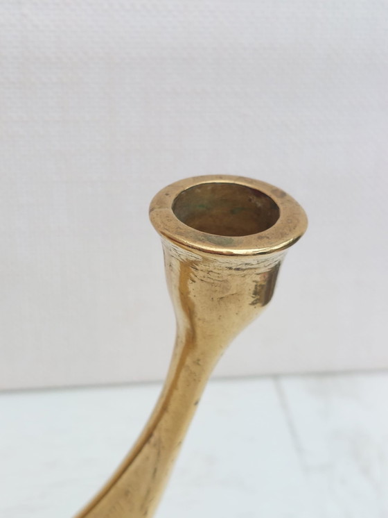 Image 1 of Horst Dalbeck Messing Kerzenleuchter Brutalist