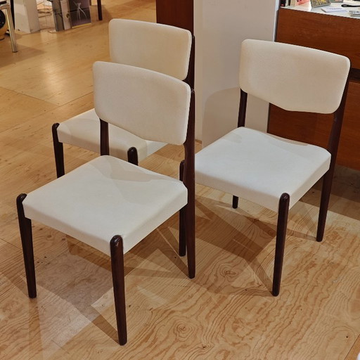 Vintage dining room chairs white leather