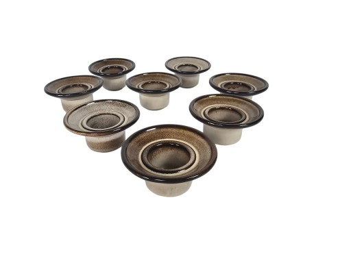 Pottery De Driehoek Huizen - 8 x eider cups - Amsterdam decor - 60s