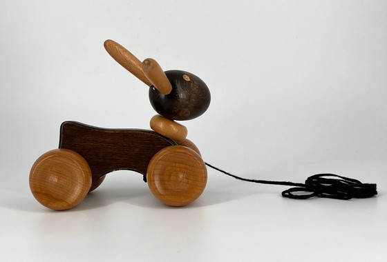 Image 1 of Jouet en bois vintage Ikea Lapin à tirer
