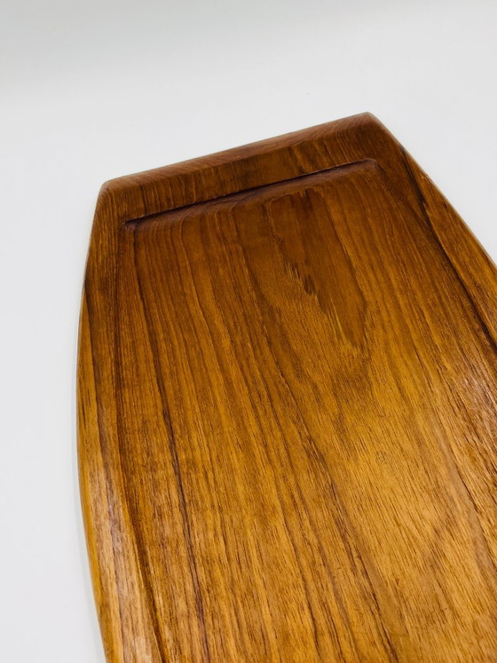 Snijplank "Visgraat" van teakhout uit Thailand, Tafelaccessoires, Bruin, Modern (foto 8 van 9)