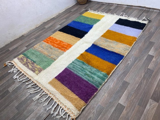 Image 1 of Mehrfarbige Berber-Tapis aus Leinen, 250 cm x 150 cm