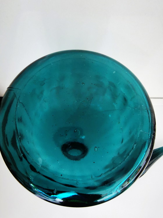 Image 1 of Carafe Empoli avec couvercle à motif martin-pêcheur, années 1950-1960