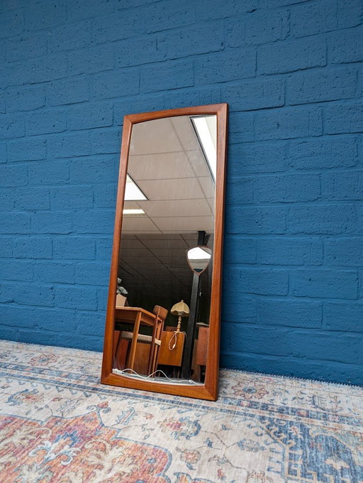 Vintage large Danish design mirror, Kai Kristiansen for Aksel Kjersgaard, 1960s