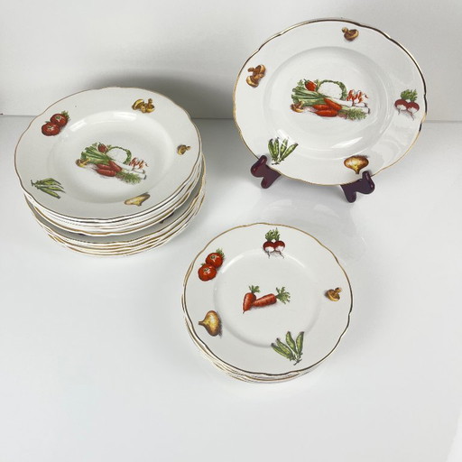 Service for 6 people KG Lunéville "Le Potager", 1950/70