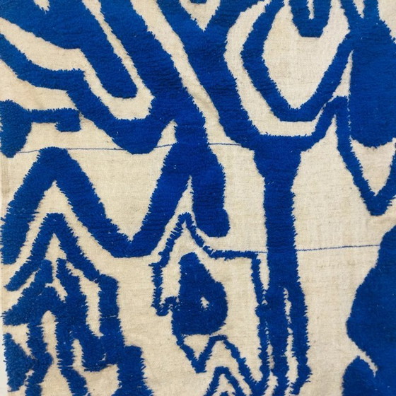 Image 1 of Berberteppich Blau – Naturfarbene Wolle, handgewebt (200×147cm)