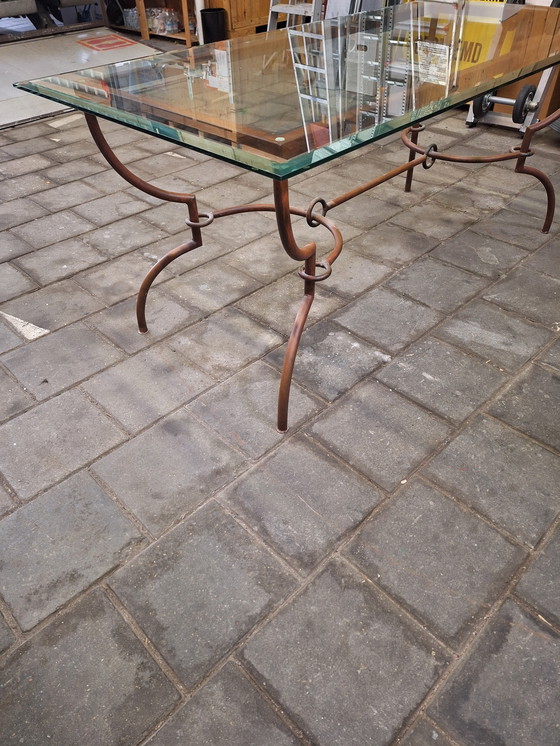 Image 1 of Glass table with metal base