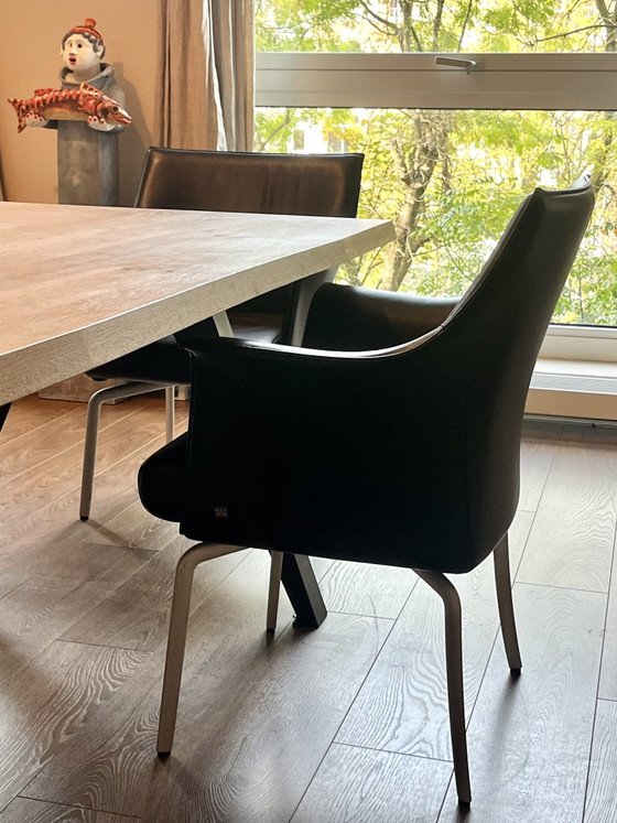 4 chaises de salle à manger en cuir Rolf Benz – Leather, Metal (photo 4 of 12)