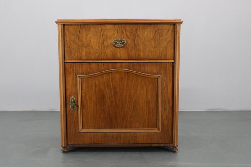 Antique Cabinet in Walnut Finish, Czechoslovakia
