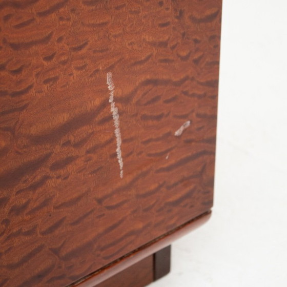 Image 1 of 2 comodini italiani in radica con maniglia in ottone