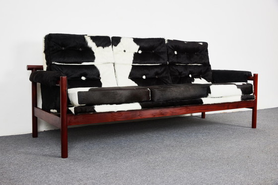 Image 1 of Guama sofa in zwart en wit leer van Gonzalo Cordoba voor Dujo, jaren 1950