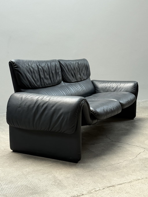DE SEDE DS 2011 2-SITZER SOFA LEDER DUNKELBLAU