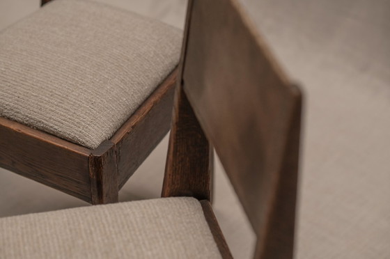 Image 1 of Früher Satz minimalistischer Esszimmerstühle, Haagse Schule