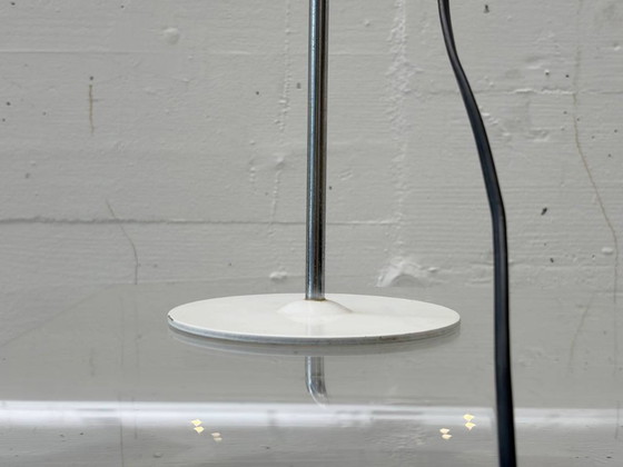 Image 1 of Designer table lamp made of metal in white, 1970s