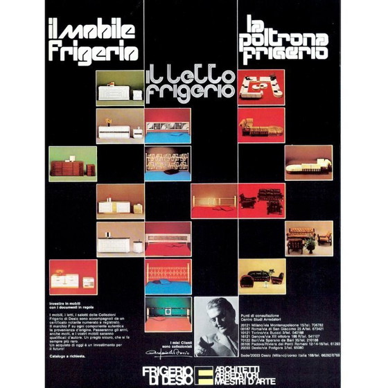 Image 1 of Letto con testiera in ottone di Luciano Frigerio, anni '70