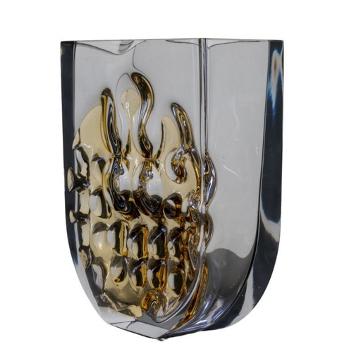 Große Kristallglasvase von Ladislav Oliva, Exbor, um 1970