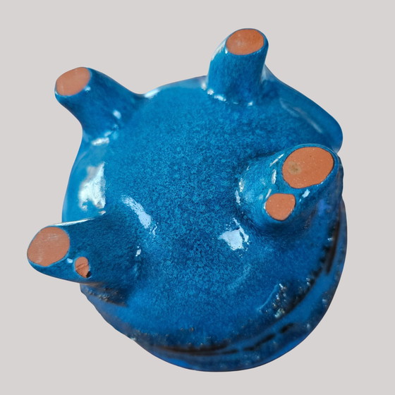 Image 1 of Frosch Carstens Tönnieshof Keramik Fat Lava blauwzwart snackkom uit de jaren 70, West-Duits aardewerk