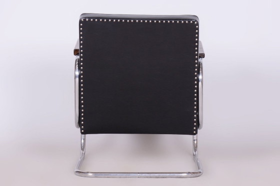 Set van twee gerestaureerde Bauhaus-fauteuils, chroom, beukenhout, rundleer, Tsjechisch, jaren 1930 – Leather (photo 5 of 12)
