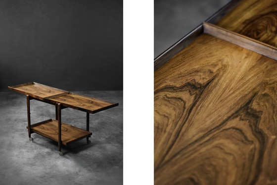 Image 1 of Chariot de service Ph23/2 en palissandre de Poul Hundevad, Mid Century Danish Modern, 1960s