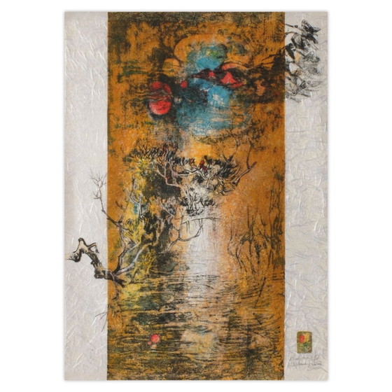 Dang LEBADANG ondertekende lithografie Papier De Riz - Dans La Lagune II 1975 – Litho's & Zeefdrukken, Paper (photo 4 of 5)