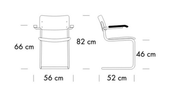 Image 1 of Sedia a slitta THONET S43 (6 pezzi) con e senza braccioli