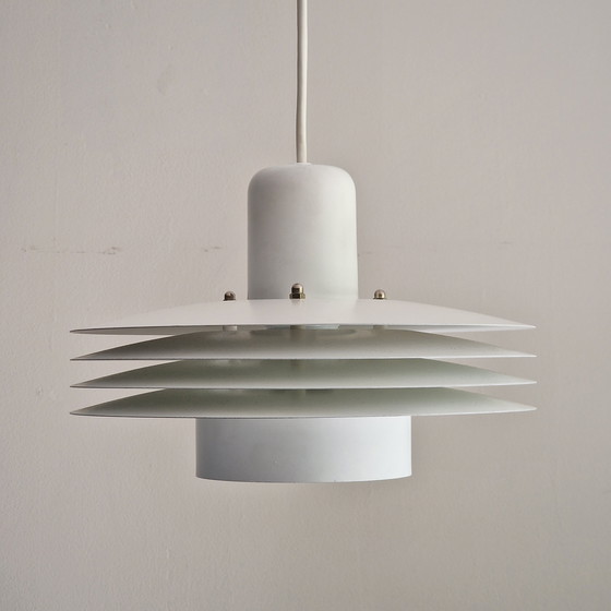 Image 1 of Set Of 2 Danish Pendant Lamps - Horn Belysning - Type 763 - 1980s - White Metal