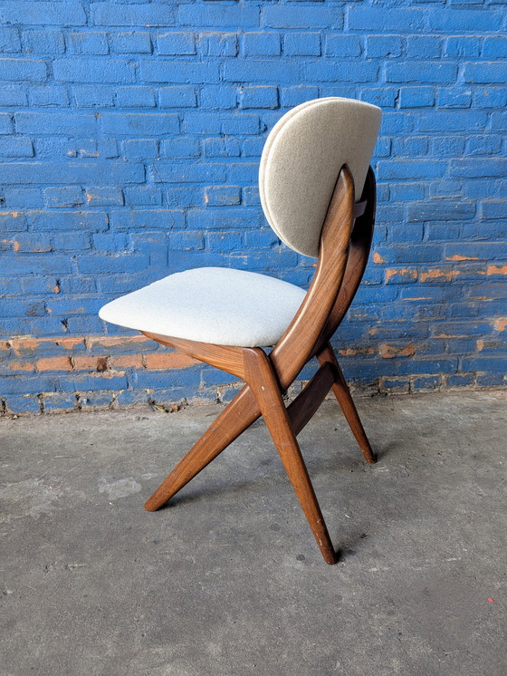 Image 1 of Vintage Teak Scissor Chair - Louis Van Teeffelen - 1960