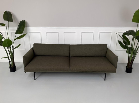 Image 1 of Muuto Outline Sofa 3 Seater Green Fabric Designer Couch