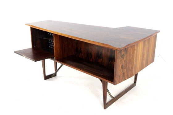 Peter Løvig Nielsen voor Hedensted Møbelfabrik Boomerang bureau vintage gerestaureerd palissander (photo 17 of 18)