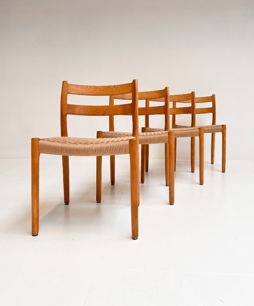 Conjunto de 4 sillas modelo 84 de Niels Otto Møller, años 60