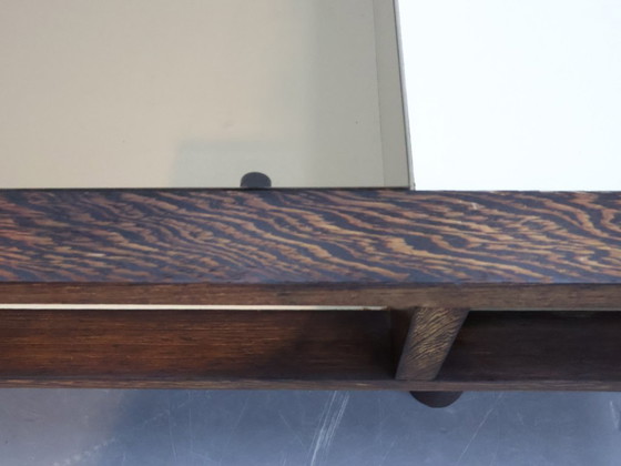 Image 1 of Vintage Wenge Coffee Table with Smoked Glass - Space Age Style