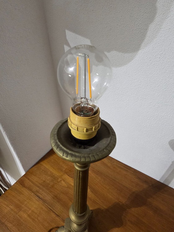 antieke kerkkandelaarlamp – Tafellampen, Messing (photo 5 of 5)