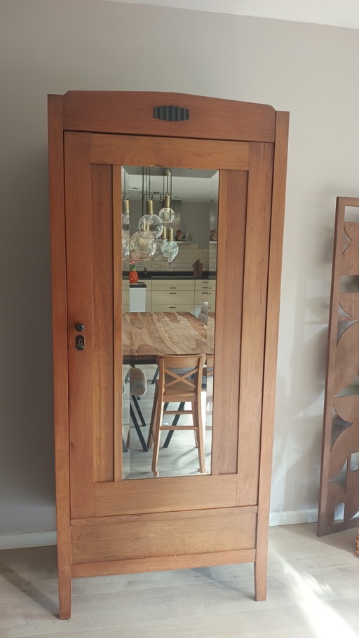 Beautiful Art Deco Amsterdam School wardrobe