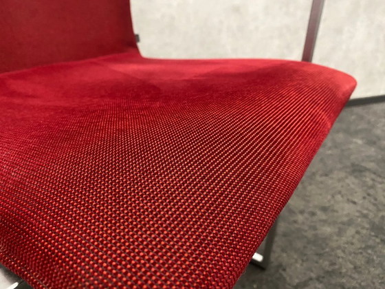 Image 1 of Arco Frame dining chairs – set of 4 – red upholstery