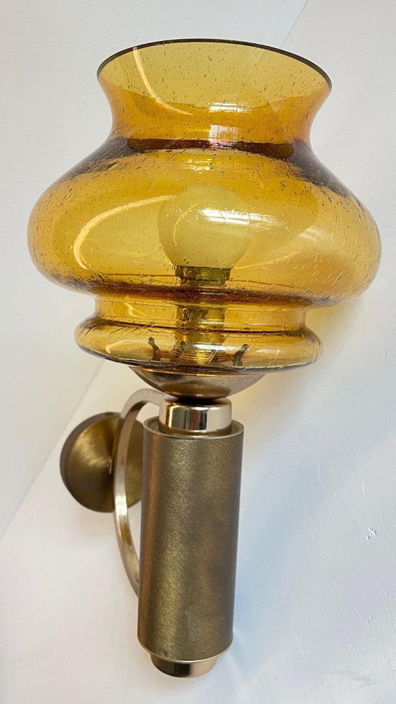 Image 1 of APPLIQUE LAITON Verre Bullé VINTAGE