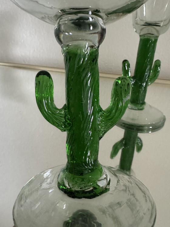 Image 1 of Vintage geblazen glazen cactus glazen